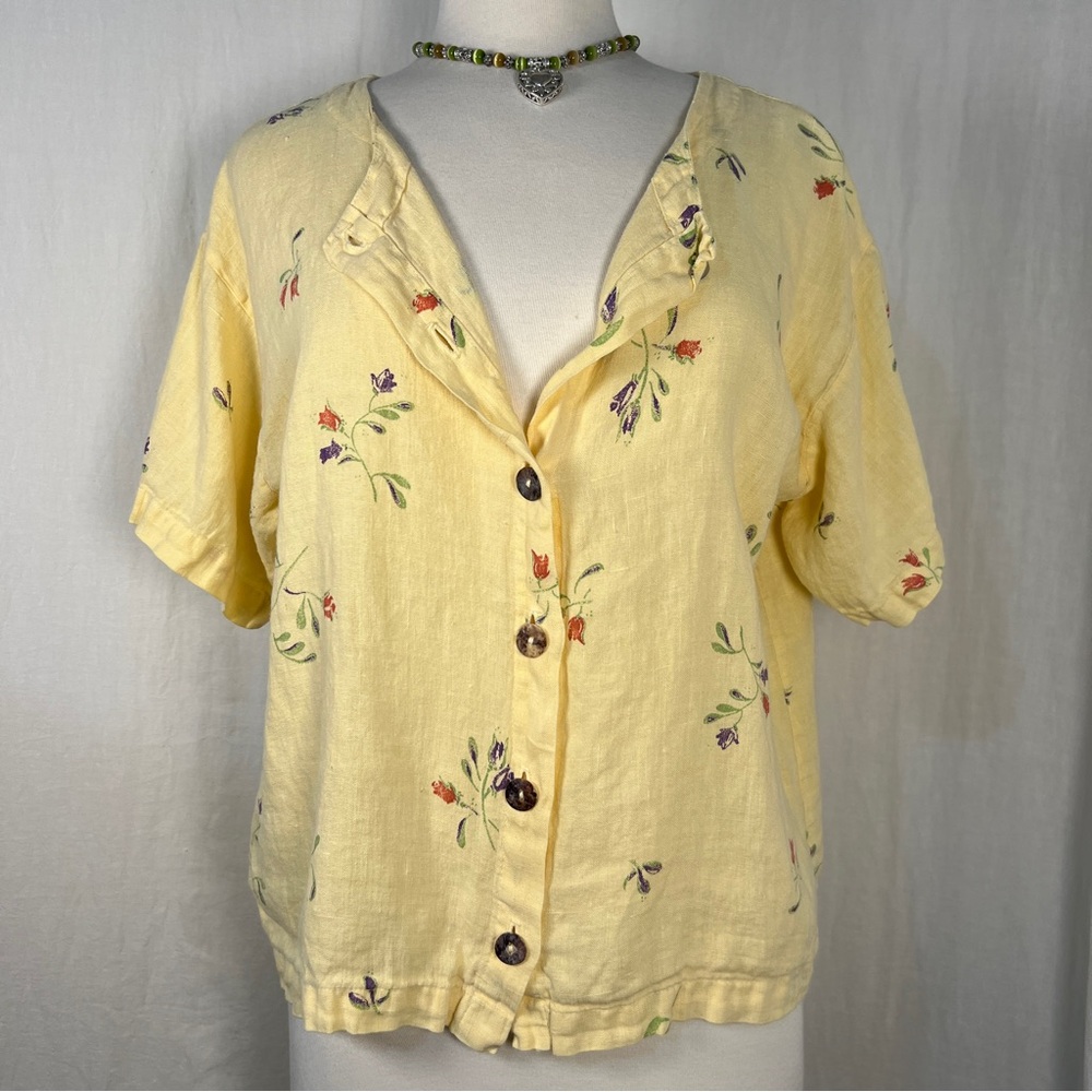 Floral Linen Blouse